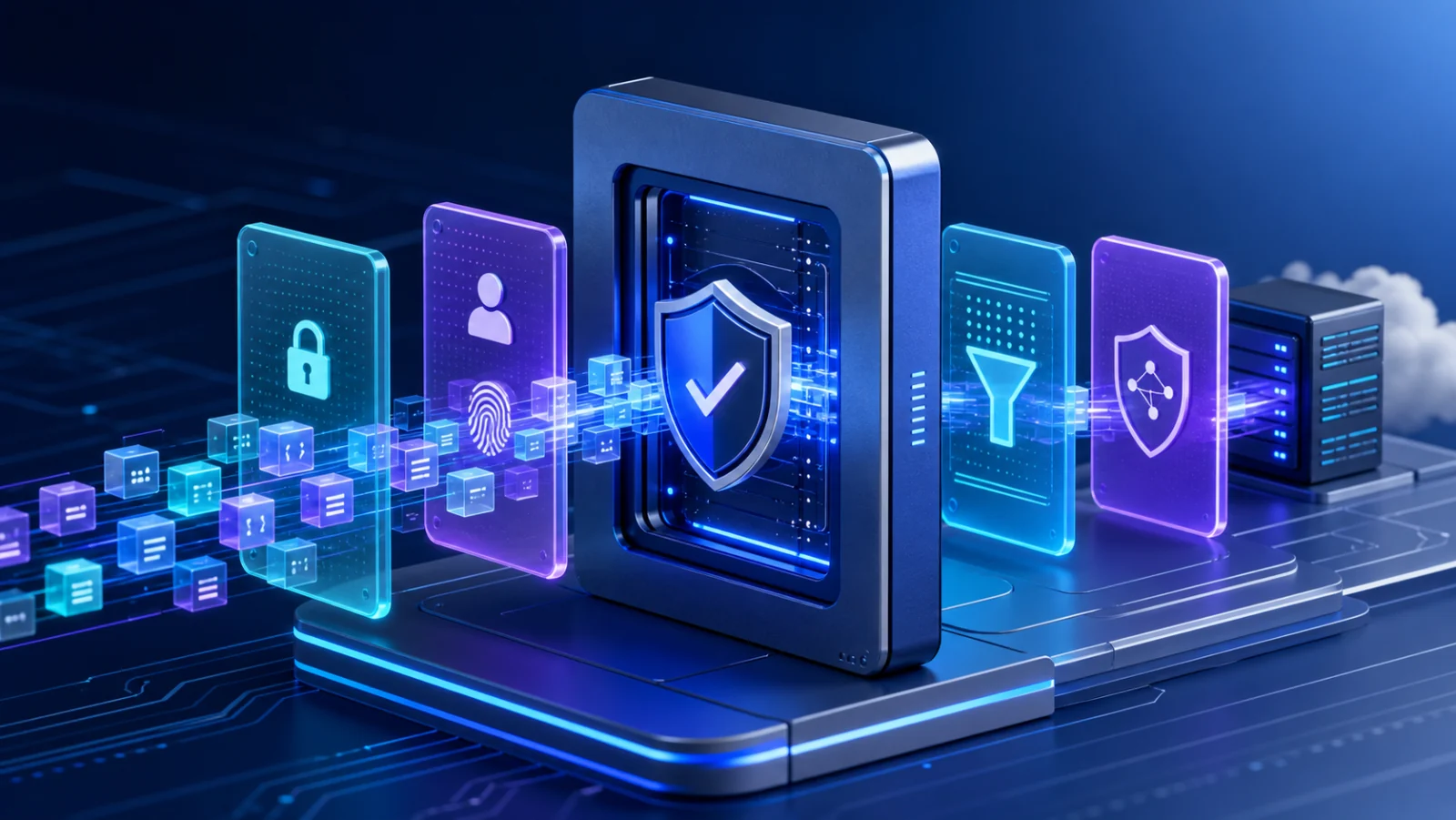 Protected API gateway validating and encrypting data requests