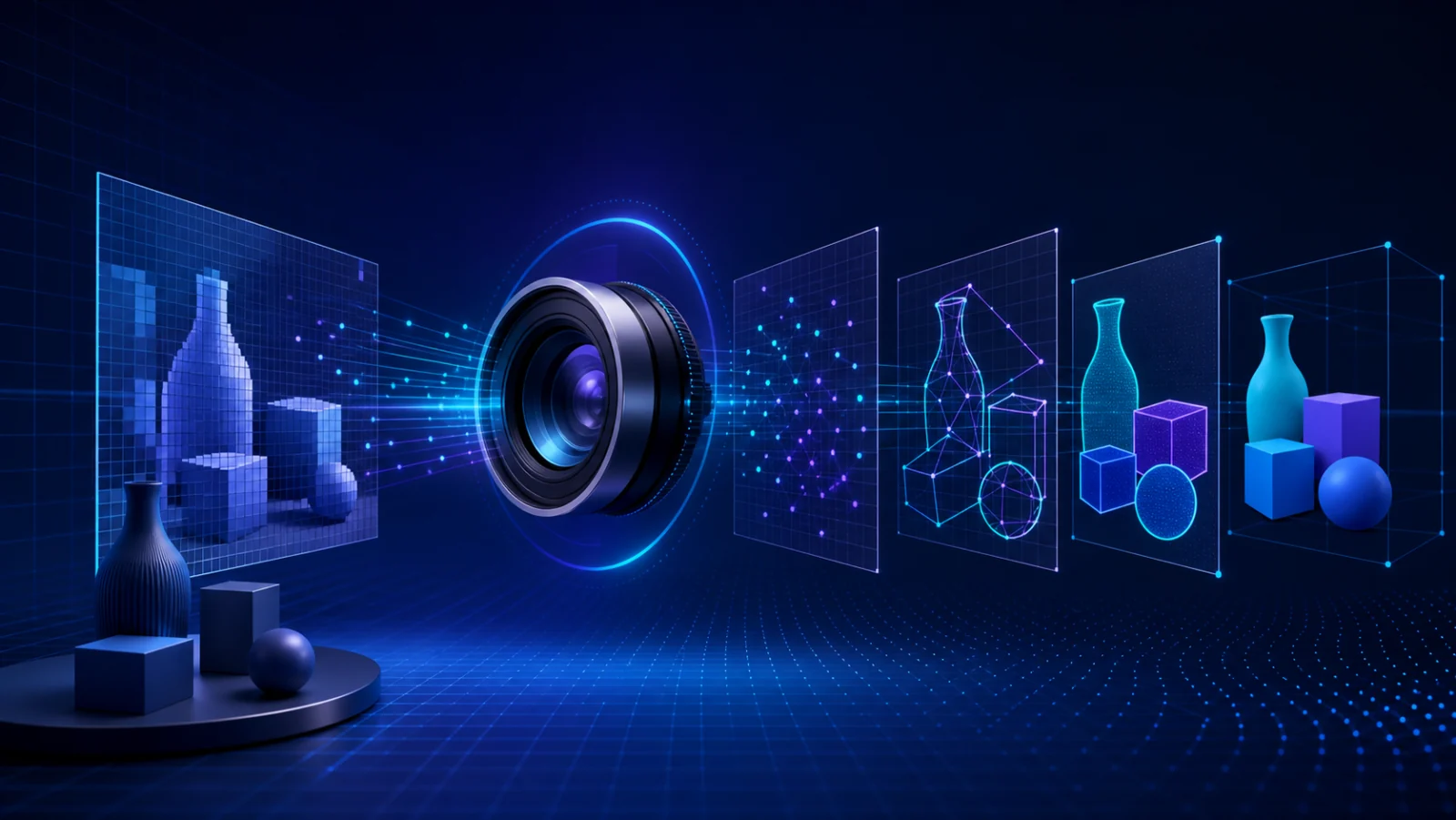 Computer vision pipeline analyzing objects through image capture and feature recognition